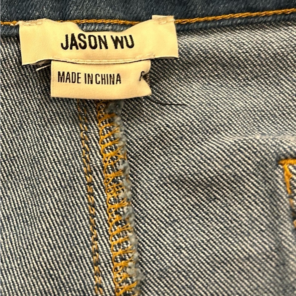 Jason Wu Stretch Wide Leg Jeans Size 6 Gold Buttons New Without Tags - Picture 10 of 12